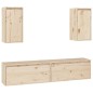 vidaXL Mobili Porta TV 4 pz in Legno Massello di Pino vidaXL Mobili Porta TV 4 pz in Legno Massello di Pino
