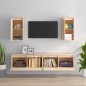 vidaXL Mobili Porta TV 4 pz in Legno Massello di Pino vidaXL Mobili Porta TV 4 pz in Legno Massello di Pino