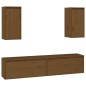 vidaXL Mobili Porta TV 4 pz Miele in Legno Massello di Pino vidaXL Mobili Porta TV 4 pz Miele in Legno Massello di Pino