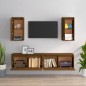 vidaXL Mobili Porta TV 4 pz Miele in Legno Massello di Pino vidaXL Mobili Porta TV 4 pz Miele in Legno Massello di Pino