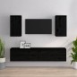 vidaXL Mobili Porta TV 4 pz Neri in Legno Massello di Pino vidaXL Mobili Porta TV 4 pz Neri in Legno Massello di Pino