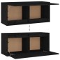 vidaXL Mobili Porta TV 4 pz Neri in Legno Massello di Pino vidaXL Mobili Porta TV 4 pz Neri in Legno Massello di Pino