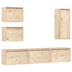 vidaXL Mobili TV 6 pz in Legno Massello di Pino
