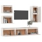 vidaXL Mobili Porta TV 6 pz Bianchi in Legno Massello di Pino vidaXL Mobili Porta TV 6 pz Bianchi in Legno Massello di Pino