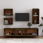 vidaXL Mobili Porta TV 6 pz Miele in Legno Massello di Pino