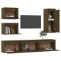 vidaXL Mobili Porta TV 6 pz Miele in Legno Massello di Pino