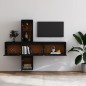vidaXL Mobili Porta TV 5 pz Neri in Legno Massello di Pino vidaXL Mobili Porta TV 5 pz Neri in Legno Massello di Pino