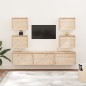 vidaXL Mobili Porta TV 7 pz in Legno Massello di Pino vidaXL Mobili Porta TV 7 pz in Legno Massello di Pino