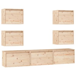 vidaXL Mobili Porta TV 7 pz in Legno Massello di Pino