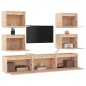 vidaXL Mobili Porta TV 7 pz in Legno Massello di Pino vidaXL Mobili Porta TV 7 pz in Legno Massello di Pino