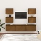 vidaXL Mobili Porta TV 7 pz Miele in Legno Massello di Pino vidaXL Mobili Porta TV 7 pz Miele in Legno Massello di Pino
