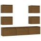 vidaXL Mobili Porta TV 7 pz Miele in Legno Massello di Pino vidaXL Mobili Porta TV 7 pz Miele in Legno Massello di Pino