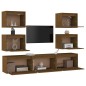 vidaXL Mobili Porta TV 7 pz Miele in Legno Massello di Pino vidaXL Mobili Porta TV 7 pz Miele in Legno Massello di Pino