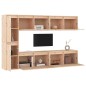 vidaXL Mobili Porta TV 6 pz in Legno Massello di Pino vidaXL Mobili Porta TV 6 pz in Legno Massello di Pino