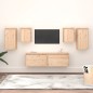 vidaXL Mobili Porta TV 6 pz in Legno Massello di Pino vidaXL Mobili Porta TV 6 pz in Legno Massello di Pino