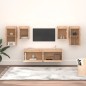 vidaXL Mobili Porta TV 6 pz in Legno Massello di Pino vidaXL Mobili Porta TV 6 pz in Legno Massello di Pino