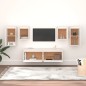 vidaXL Mobili Porta TV 6 pz Bianchi in Legno Massello di Pino vidaXL Mobili Porta TV 6 pz Bianchi in Legno Massello di Pino