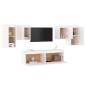vidaXL Mobili Porta TV 6 pz Bianchi in Legno Massello di Pino vidaXL Mobili Porta TV 6 pz Bianchi in Legno Massello di Pino