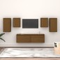 vidaXL Mobili Porta TV 6 pz Miele in Legno Massello di Pino vidaXL Mobili Porta TV 6 pz Miele in Legno Massello di Pino
