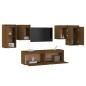 vidaXL Mobili Porta TV 6 pz Miele in Legno Massello di Pino vidaXL Mobili Porta TV 6 pz Miele in Legno Massello di Pino