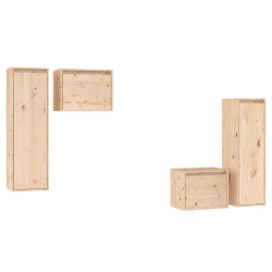 vidaXL Mobili Porta TV 4 pz in Legno Massello di Pino
