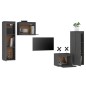 vidaXL Mobili Porta TV 4 pz Grigi in Legno Massello di Pino