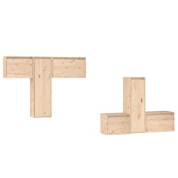 vidaXL Mobili Porta TV 6 pz in Legno Massello di Pino