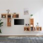 vidaXL Mobili Porta TV 6 pz in Legno Massello di Pino vidaXL Mobili Porta TV 6 pz in Legno Massello di Pino