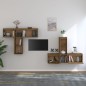 vidaXL Mobili Porta TV 6 pz Miele in Legno Massello di Pino