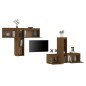 vidaXL Mobili Porta TV 6 pz Miele in Legno Massello di Pino