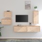 vidaXL Mobili Porta TV 5 pz in Legno Massello di Pino vidaXL Mobili Porta TV 5 pz in Legno Massello di Pino