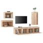 vidaXL Mobili Porta TV 5 pz in Legno Massello di Pino vidaXL Mobili Porta TV 5 pz in Legno Massello di Pino