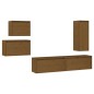 vidaXL Mobili Porta TV 5 pz Miele in Legno Massello di Pino vidaXL Mobili Porta TV 5 pz Miele in Legno Massello di Pino