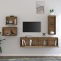 vidaXL Mobili Porta TV 5 pz Miele in Legno Massello di Pino vidaXL Mobili Porta TV 5 pz Miele in Legno Massello di Pino