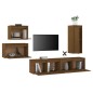 vidaXL Mobili Porta TV 5 pz Miele in Legno Massello di Pino vidaXL Mobili Porta TV 5 pz Miele in Legno Massello di Pino