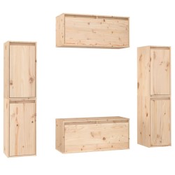 vidaXL Mobili Porta TV 6 pz in Legno Massello di Pino