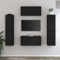 vidaXL Mobili Porta TV 6 pz Neri in Legno Massello di Pino vidaXL Mobili Porta TV 6 pz Neri in Legno Massello di Pino
