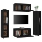 vidaXL Mobili Porta TV 6 pz Neri in Legno Massello di Pino vidaXL Mobili Porta TV 6 pz Neri in Legno Massello di Pino