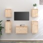 vidaXL Mobili Porta TV 5 pz in Legno Massello di Pino vidaXL Mobili Porta TV 5 pz in Legno Massello di Pino