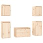 vidaXL Mobili Porta TV 5 pz in Legno Massello di Pino vidaXL Mobili Porta TV 5 pz in Legno Massello di Pino