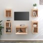 vidaXL Mobili Porta TV 5 pz in Legno Massello di Pino vidaXL Mobili Porta TV 5 pz in Legno Massello di Pino