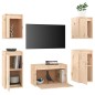 vidaXL Mobili Porta TV 5 pz in Legno Massello di Pino vidaXL Mobili Porta TV 5 pz in Legno Massello di Pino