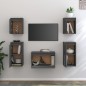 vidaXL Mobili Porta TV 5 pz Grigi in Legno Massello di Pino vidaXL Mobili Porta TV 5 pz Grigi in Legno Massello di Pino