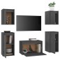 vidaXL Mobili Porta TV 5 pz Grigi in Legno Massello di Pino vidaXL Mobili Porta TV 5 pz Grigi in Legno Massello di Pino