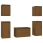 vidaXL Mobili Porta TV 5 pz Miele in Legno Massello di Pino vidaXL Mobili Porta TV 5 pz Miele in Legno Massello di Pino