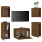 vidaXL Mobili Porta TV 5 pz Miele in Legno Massello di Pino vidaXL Mobili Porta TV 5 pz Miele in Legno Massello di Pino