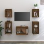 vidaXL Mobili Porta TV 5 pz Miele in Legno Massello di Pino vidaXL Mobili Porta TV 5 pz Miele in Legno Massello di Pino