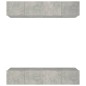 vidaXL Mobili TV 4 pz Grigio Cemento 80x30x30 cm in Legno Multistrato