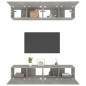 vidaXL Mobili TV 4 pz Grigio Cemento 80x30x30 cm in Legno Multistrato