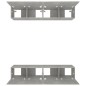 vidaXL Mobili TV 4 pz Grigio Cemento 80x30x30 cm in Legno Multistrato